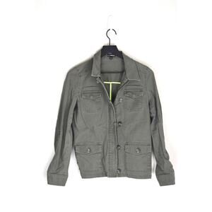 Express Green Button/Zip Utility Jacket Size XS
